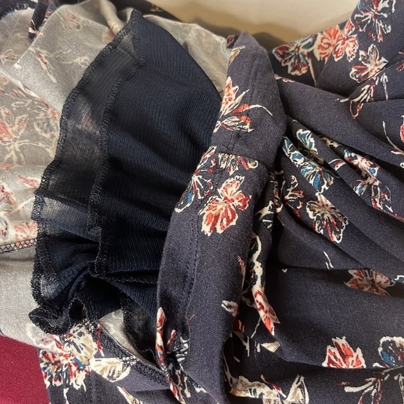 Garnet Hill NWT Navy Blue Floral Jersey Knit Sheath Dress with Pockets Sz L - Picture 6 of 8